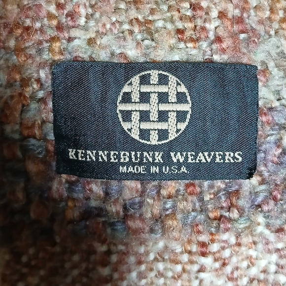 Kennebunk Weavers  Throw Blanket Woven Earth tones Brown Beige Cream 38 x 52 - Picture 3 of 5